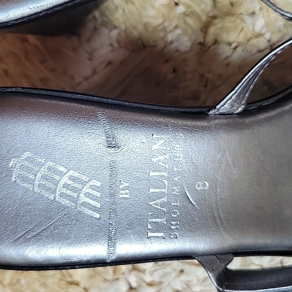 Italian Shoemakers Twiggy, silver, jeweled sandal, size 8 - Picture 10 of 14